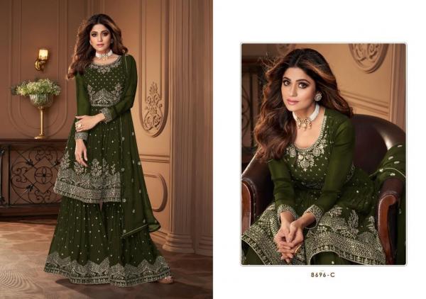 Heroine Gold 8696 Georgette Embroidery Salwar Kameez Collection